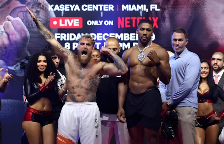Anthony Joshua and Jake Paul Make Weight Ahead of Miami Showdown - Gossip News Now