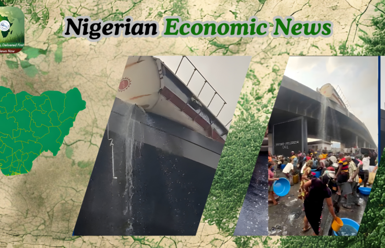 Residents Scoop Fuel As Petrol Tanker Overturns On Tincan Bridge - Gossip News Now