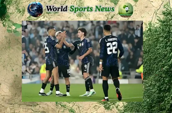 Argentina players celebrate their win over Burkina Faso